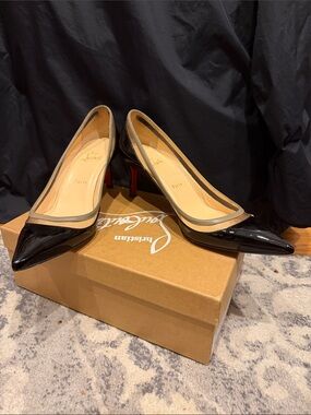 👠 Christian Louboutin Black Patent Leather Heels – Size 40 1/2  (US 10) 👠